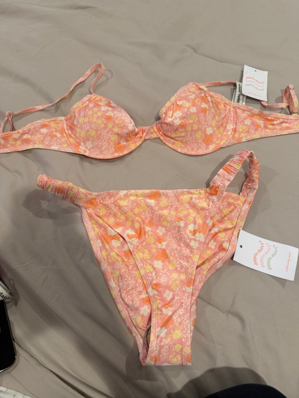 Dippin' Daisy's Coral Pink & Orange Floral Underwire Bikini